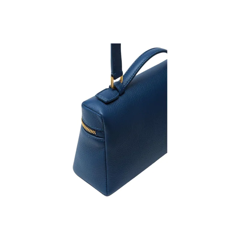 Loro Piana Cow Leather Shoulder Bag, Crossbody Bag, Handbag Women's Ocean Blue-3