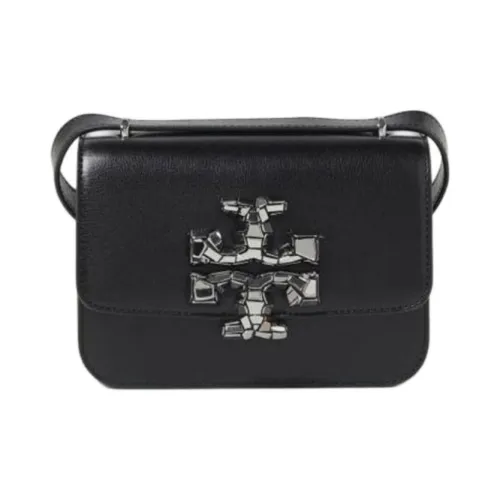 TORY BURCH Eleanor Leather Handbag, Shoulder Bag Small Size Women's Black
