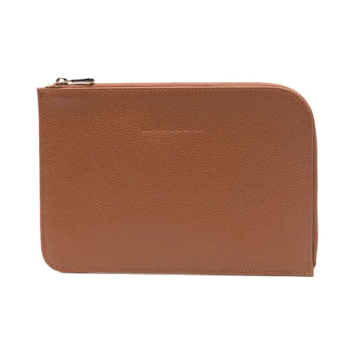 LONGCHAMP Cow Leather Clutch Women's Caramel