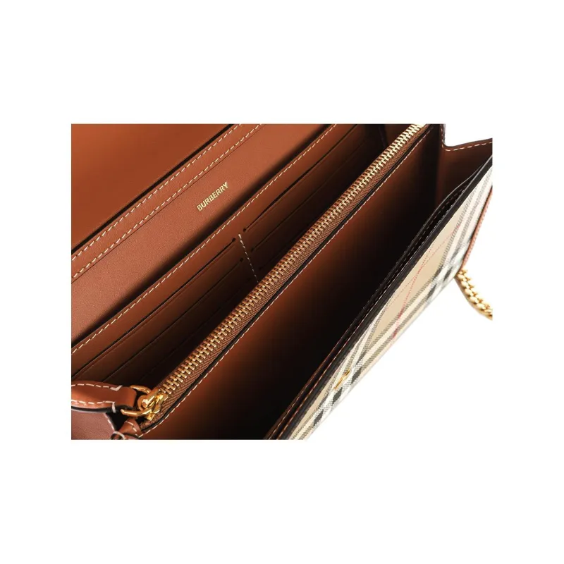 Burberry Polyurethane Crossbody Bag Shoulder Bag Regular Women's Gold-5