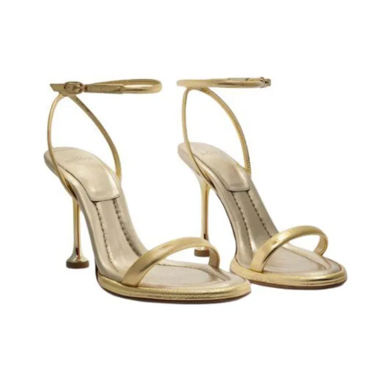 Alexandre Birman Teresa Strap Sandals 10cm Women's Gold-2