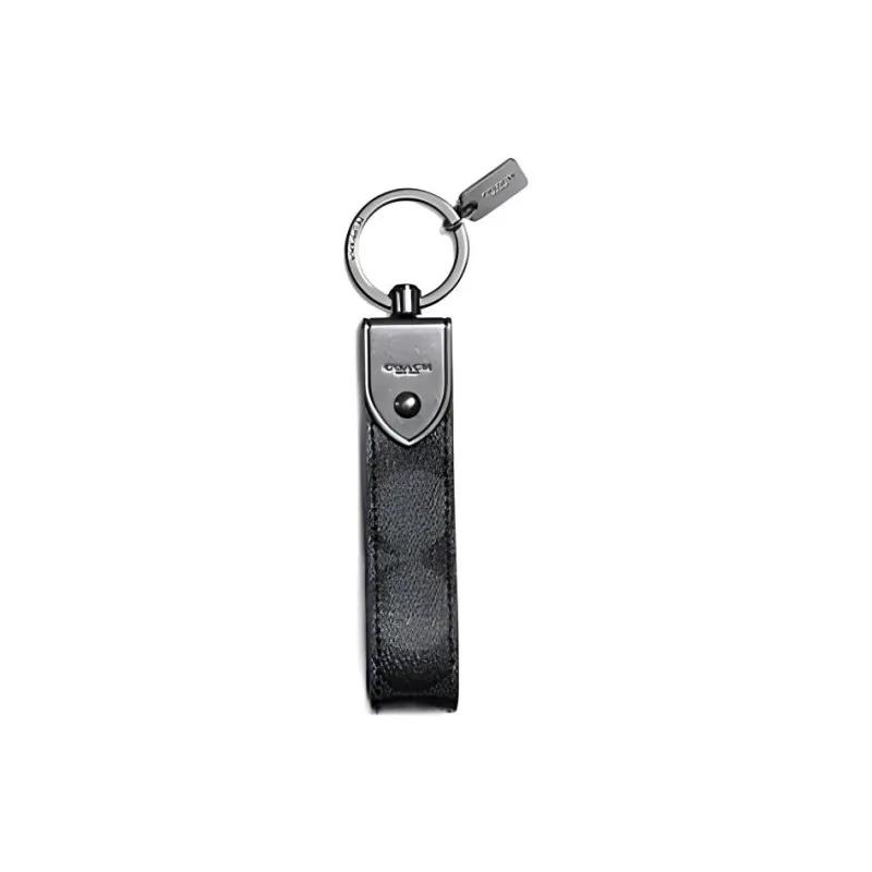 COACH Compact Canvas With Detachable Card Holder, Bag Charm, 3 in 1 Foldable Wallet Mini Men's Black-3