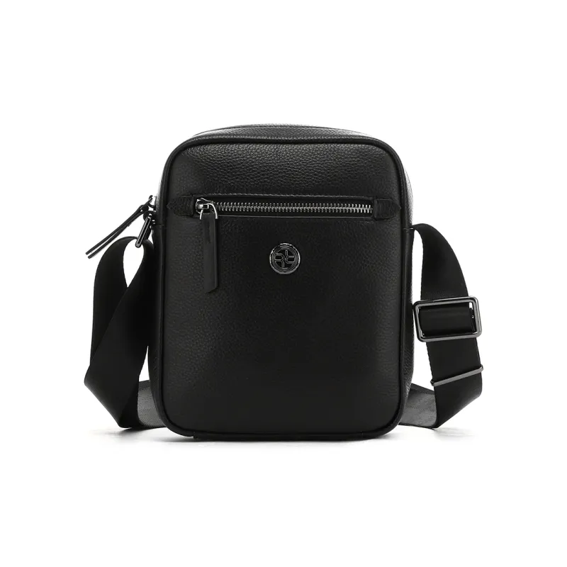 RED DRAGONFLY Cow Leather Crossbody Bag Regular Men's Black-0
