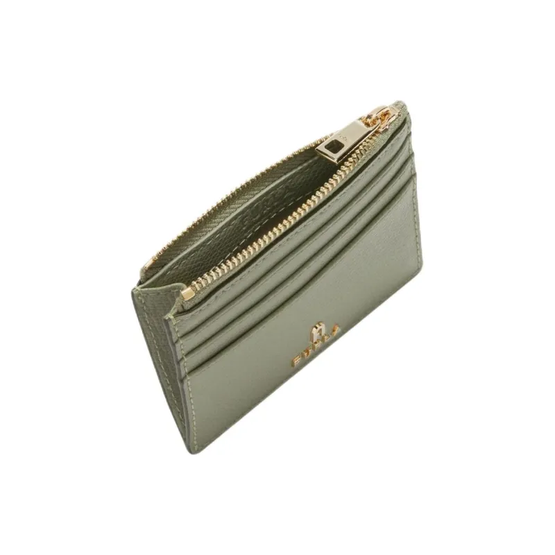 Furla Leather Card Holder Trumpets Women's Green-2