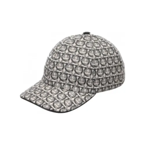 FERRAGAMO Calfskin Baseball Caps Men's Beige