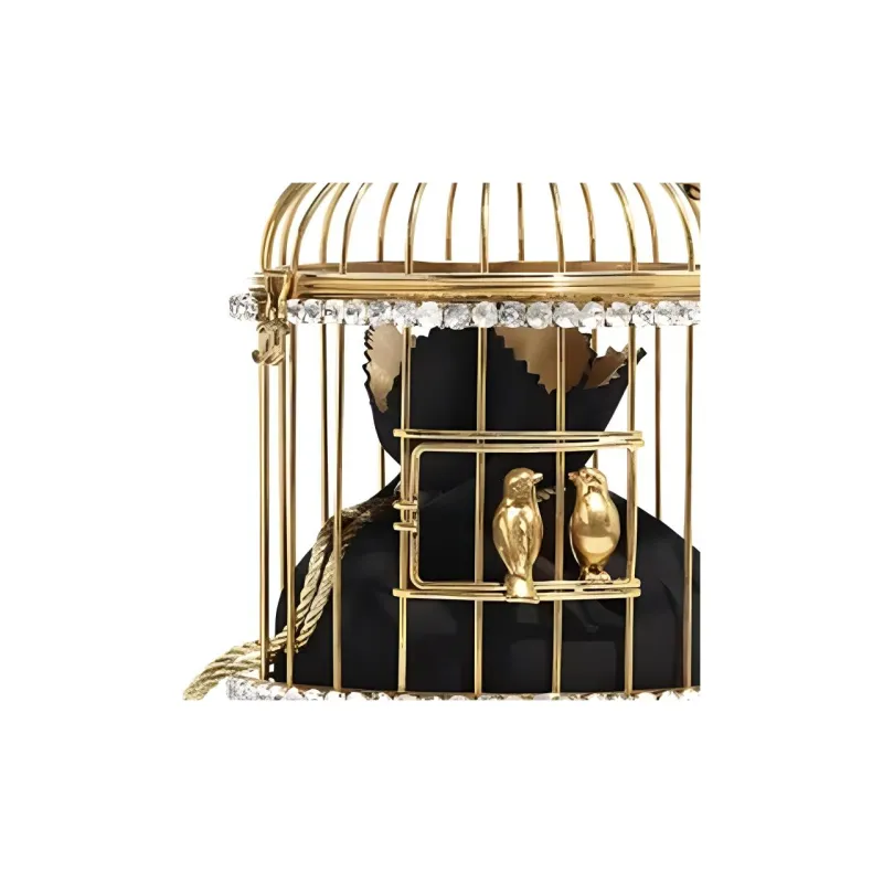CHANEL Lambskin Limited Edition Bird Cage Bag Evening Clutch Bag Women's Black-1