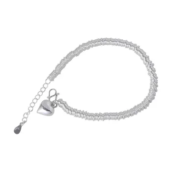 JINLUWANG Heart Design Sterling Silver 999 Fine Silver Bracelets Unisex