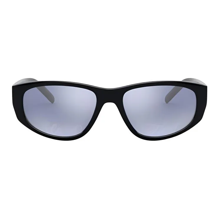 Arnette Acetate Silver Rectangular Sunglasses Unisex Black-1