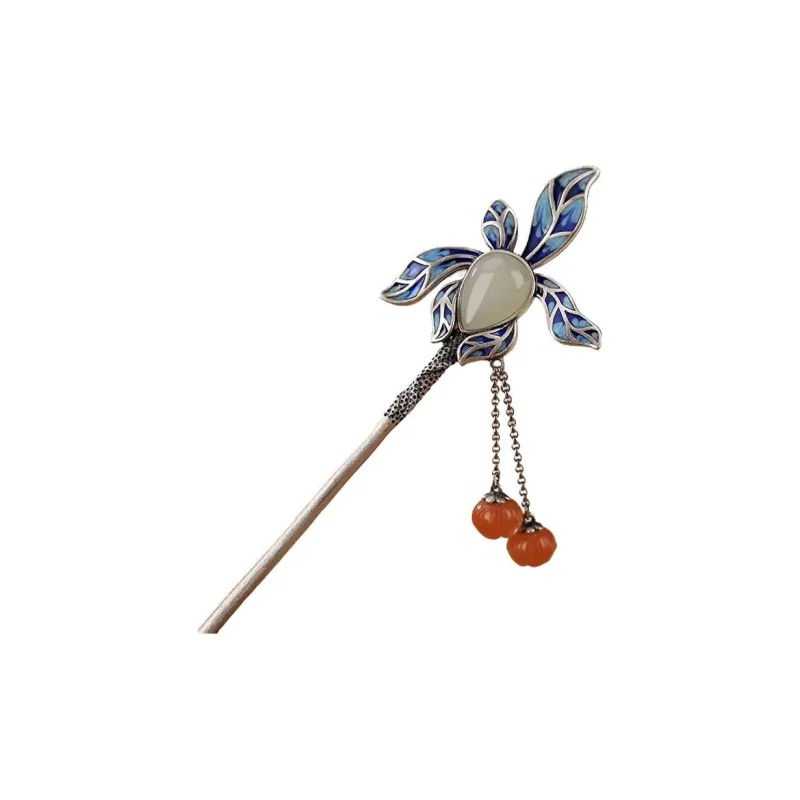 Royal Heaven's Choice Hetian Jade Hairpin Pale Greenish White Jade Unisex-1