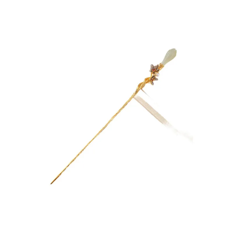 Royal Heaven's Choice Hetian Jade Hairpin Pale Greenish White Jade Unisex-1
