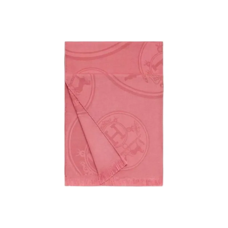 HERMES Cashmere Silk Shawls Women's Pink-0