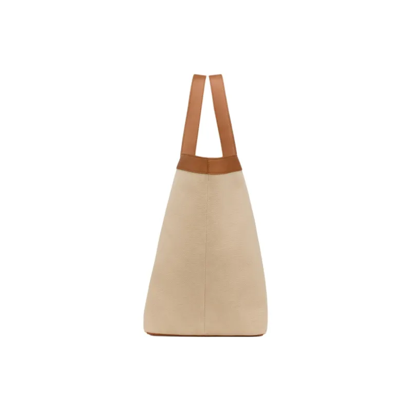SAINT LAURENT Linen Tote Bag, Shopping Bag, Handbag Tubas Women's Light Umber-3