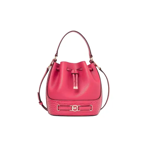 MICHAEL KORS Cow Leather Bucket Bag, Shoulder Bag, Crossbody Bag, Handbag Medium Size Women's Ice Cake Pink