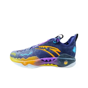 Anta Frenzy 5 Pro Irving Agile Cushioned Slip Resistant Abrasion Resistant Mid Top Basketball Shoes Men's Purple Gold
