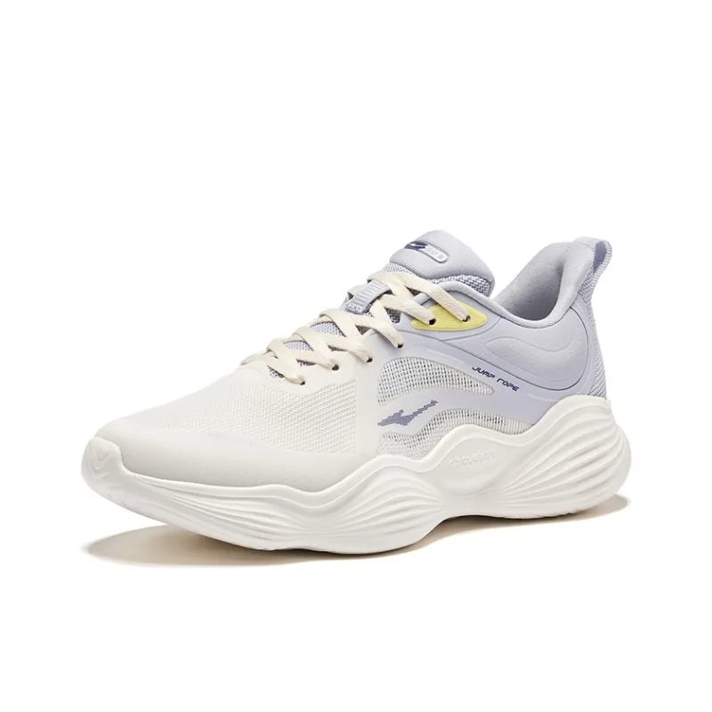 Erke Cushioning Wear-Resistant Low-Top Casual Running Shoes Women's White Purple-2