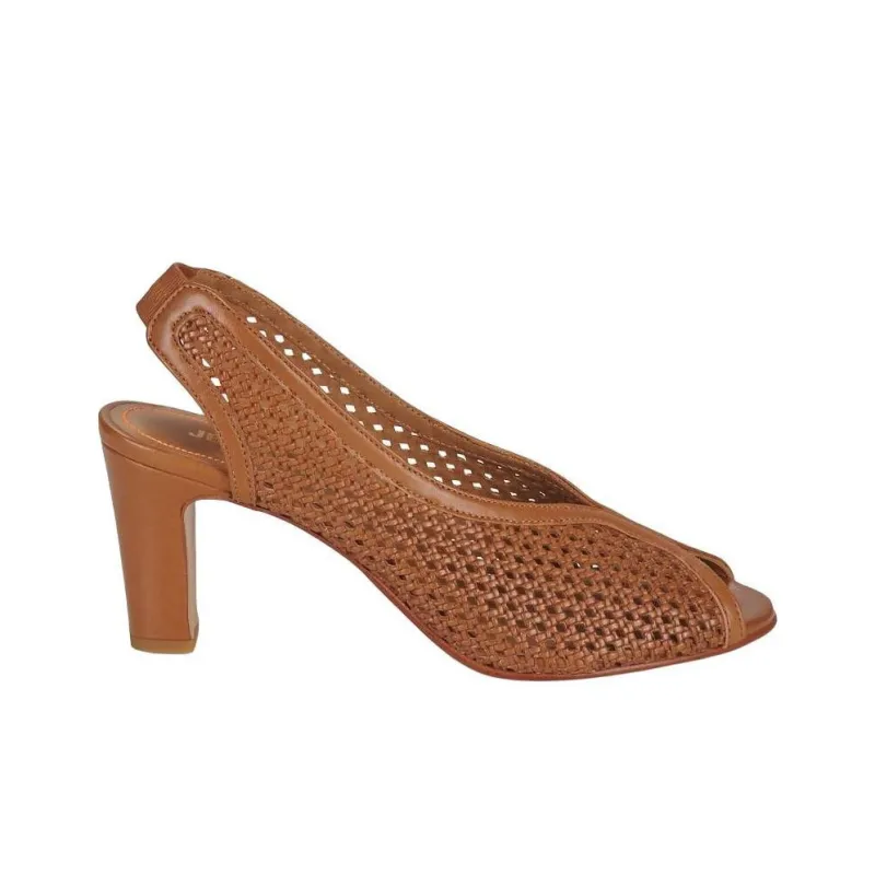 JB MARTIN 1Luxe Chunky Heel High Heels 8cm Women's Brown-1