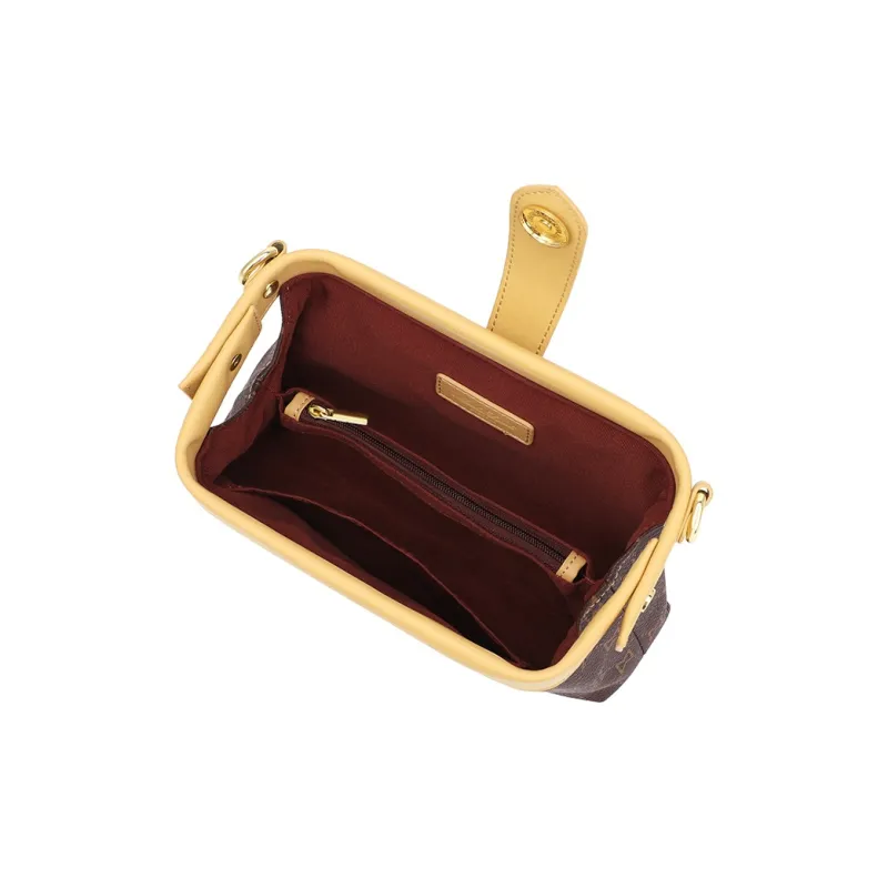 MashaLanti PVC And Synthetic Leather Crossbody Bags Shoulder Bags Women's Dark Brown & Apricot-3