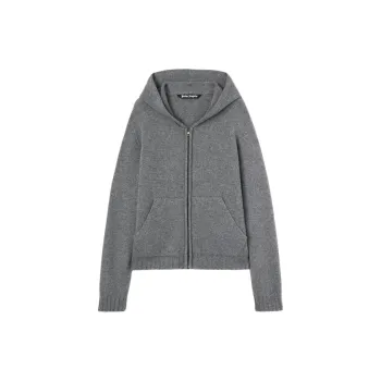 PALM ANGELS Logo knit Zip up Hoodie