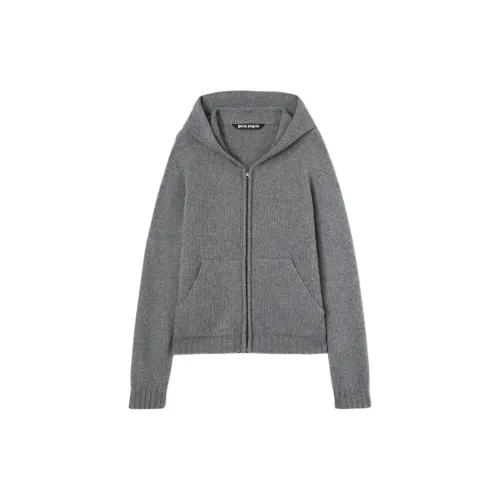 PALM ANGELS Logo knit Zip up Hoodie