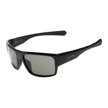 GUESS Polycarbonate Resin Irregular Shape Sunglasses Men's Black