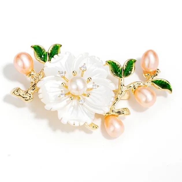 Mofei Pearl Brooches Women's-0