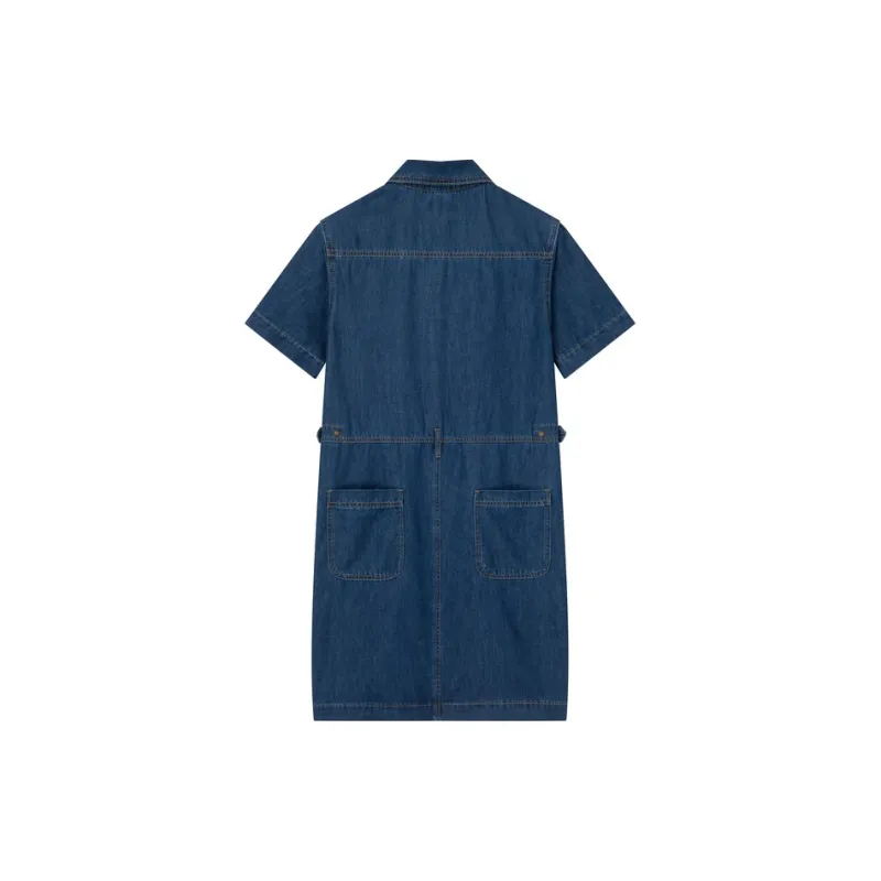 E.land Short Sleeved Dress Women's Denim-1