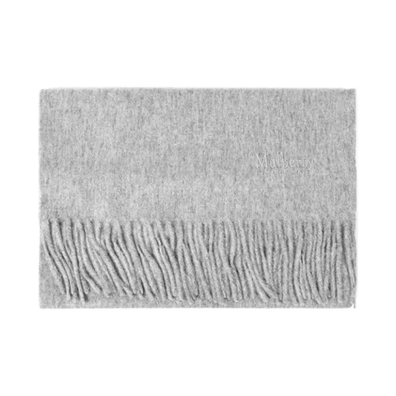 Mulberry Eco-Friendly Merino Wool Knit Scarves Unisex Gray-4