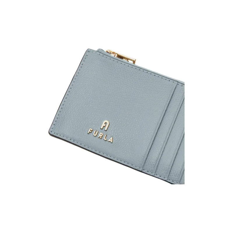 Furla Leather Card Holder Medium Size Women's Lake Blue-3