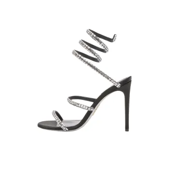 RENE CAOVILLA Cleo Strap Sandals 10.5cm Women's Silver Black