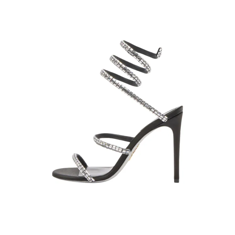 RENE CAOVILLA Cleo Strap Sandals 10.5cm Women's Silver Black-0
