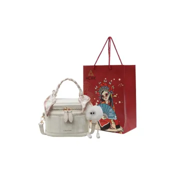 HCXK PU Vintage Shoulder Bag Crossbody Bag Portable Bucket Bag Regular Women's Ecru/Silver/Black/Pink