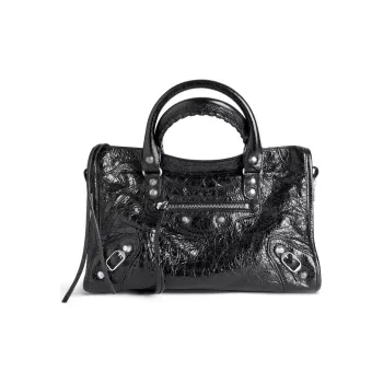 Balenciaga Lambskin One Shoulder Handbags Small Size Unisex Black