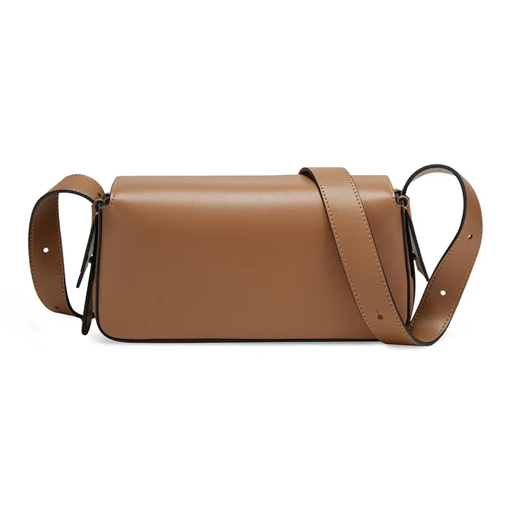 PIERRE CARDIN Cow Leather Shoulder Bag, Box Bag, Shoulder Bag Women's Black/Brown-7