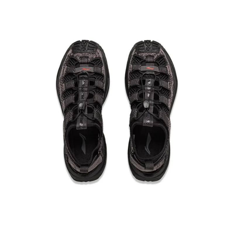 LiNing CF Tracing Non slip Wear resistant Shock Absorption Low Top Trekking Shoes Unisex Black Gray-3