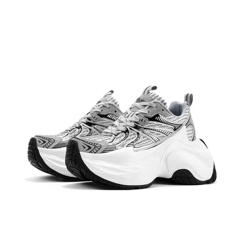 BASLS Wheel Lights Collection Breathable Low Top 8cm Platform Chunky Sneakers Unisex-2