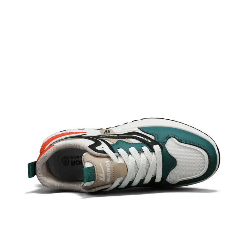 Warrior Anti-Slip And Wear-Resistant Breathable Low-Top Chunky Sneakers Men's Beige Green Black-2