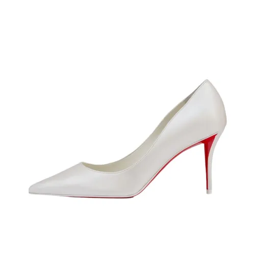 Christian Louboutin Miss Z 80mm Pump Bianco Pearlescent Nappa Leather Women's