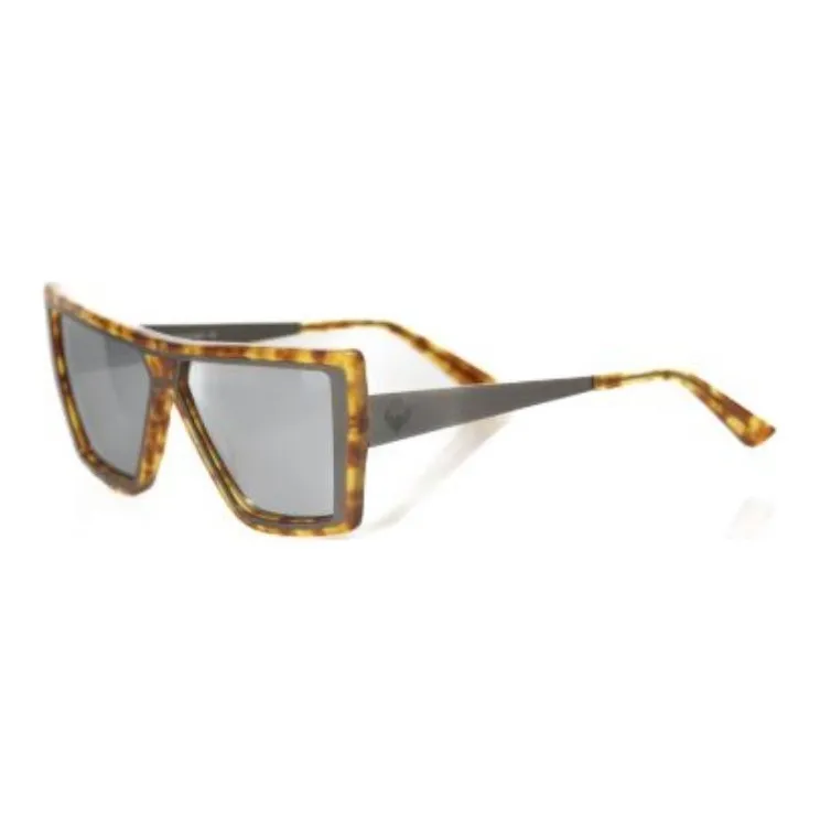 Frankie Morello Acrylic Irregular Shape Sunglasses Women's Tortoiseshell-0