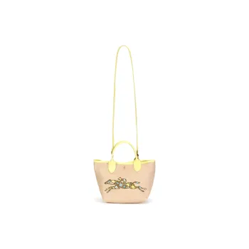 LONGCHAMP Canvas Tote Bag Shopping Bag Canvas Bag Handbags Small Size Women's Yellow