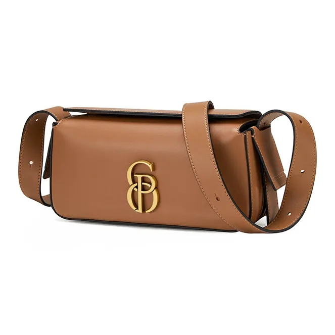 PIERRE CARDIN Cow Leather Shoulder Bag, Box Bag, Shoulder Bag Women's Black/Brown-6