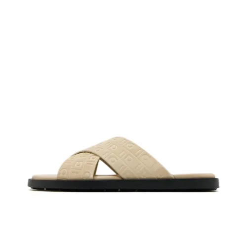 FERRAGAMO Slip Resistant Slide Slippers Men's Beige