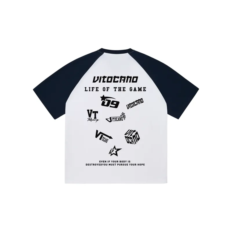 Vitocano T-Shirt Unisex White & Navy Blue-1