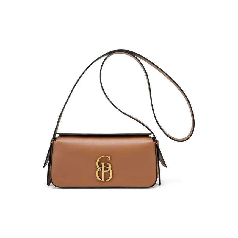 PIERRE CARDIN Cow Leather Shoulder Bag, Box Bag, Shoulder Bag Women's Black/Brown-5