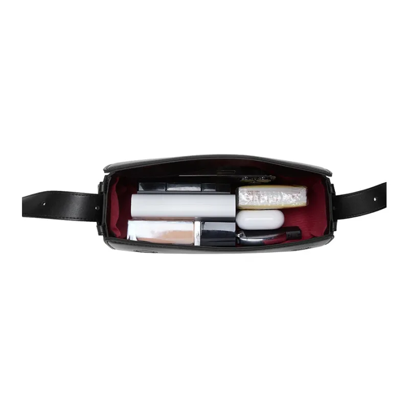 PIERRE CARDIN Cow Leather Shoulder Bag, Box Bag, Shoulder Bag Women's Black/Brown-4