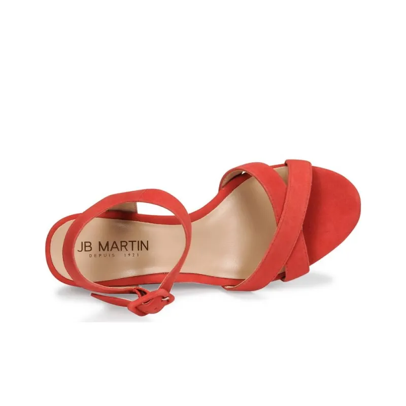 JB MARTIN Querida Strap Sandals 5cm Women's Orange Red-5