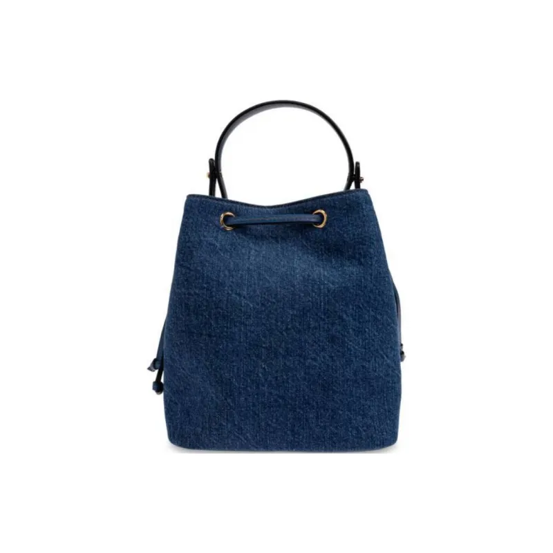 FANSIZHE La Medusa Fabric One Shoulder Handbag Women's Marine Blue-2