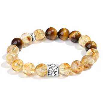 PUTUOSHANWENCHUANG Tiger's Eye Stone Bracelets Unisex