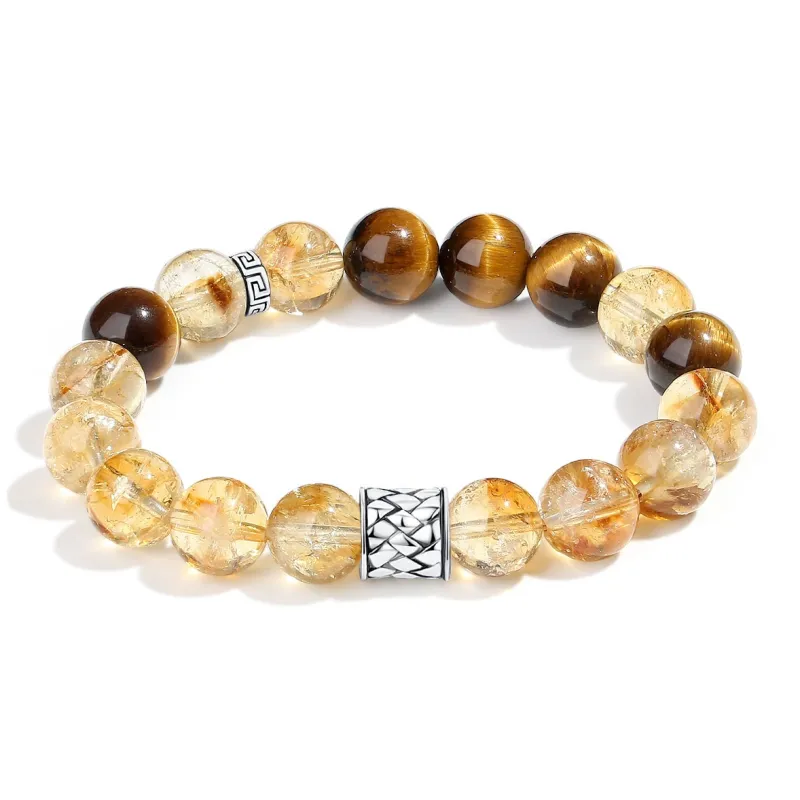 PUTUOSHANWENCHUANG Tiger's Eye Stone Bracelets Unisex-1