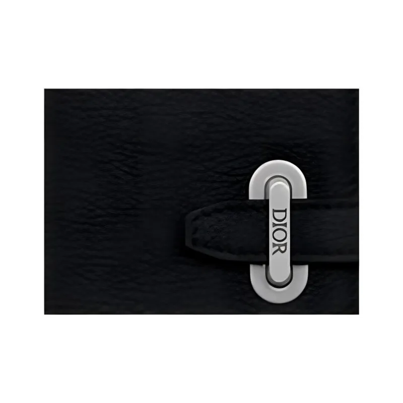 DIOR Cow Leather Card Holder Unisex Black-1