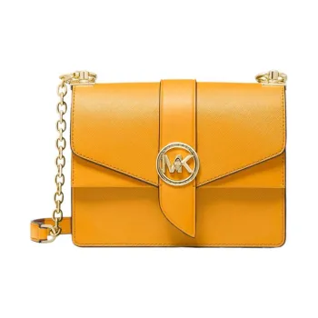 MICHAEL KORS Greenwich Leather Handbag Shoulder Bag Crossbody Bag Small Size Women's Gold Rod